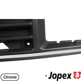 WV-255-853-652J Front grill with chrome trim edge, for emblem 125mm-4.9inch /Calandre supérieure, phare carré