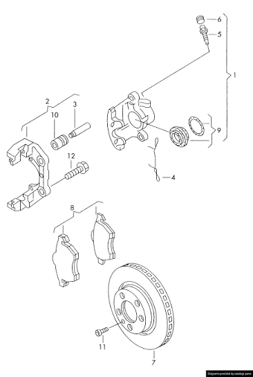 WV-7D0-615-295A-OE Disc Brake Pad Retaining Clip/Agrafe de retenue pour plaquette de frein à disque avant
