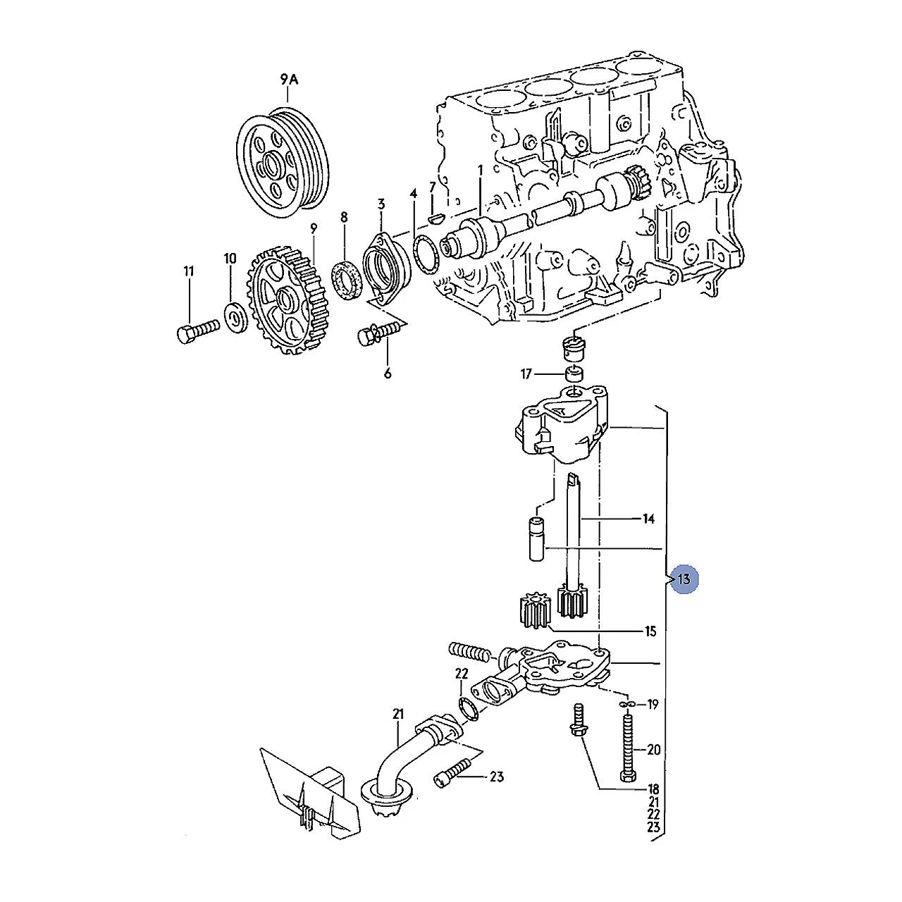 WV-068-115-105BP Oil Pump 1.6-1.7 Diesel or Turbo Diesel