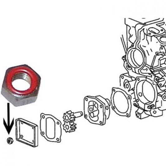 WV-111-115-161 Nut for oil pump cover, 8 mm, self sealing