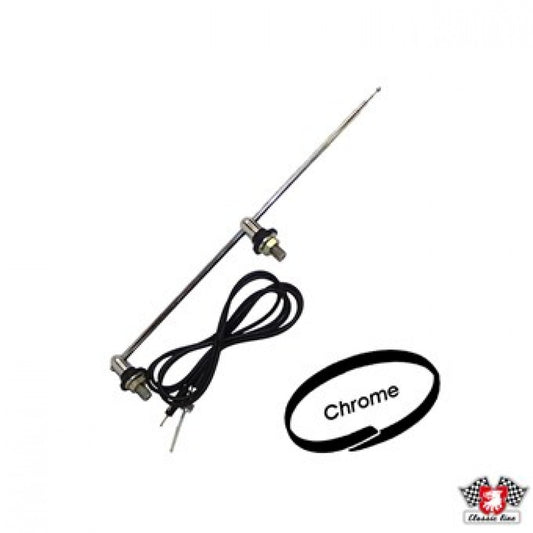WV-111-999-900 Antenna, two side mount, old style, chrome, length 1150 mm