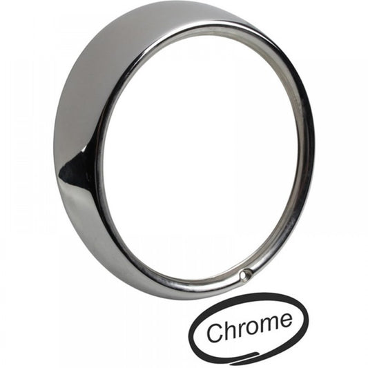WV-113-941-175 Headlamp rim, 1 hole, metal, chrome