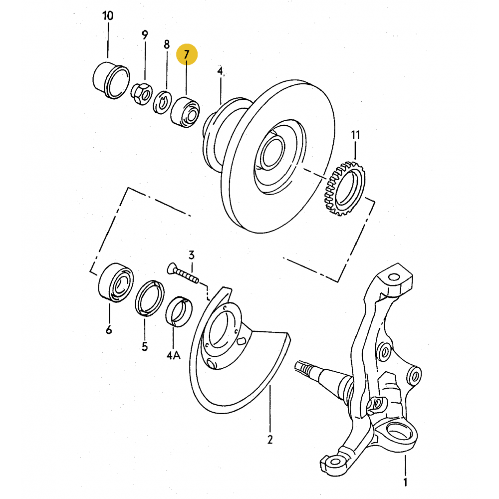 WV-251-405-645B Outer front wheel bearing 84-91
