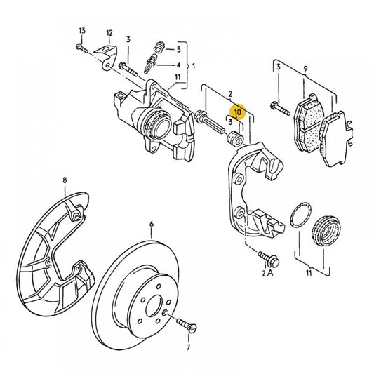 WV-251-698-447 brake carrier with pad retaining pin