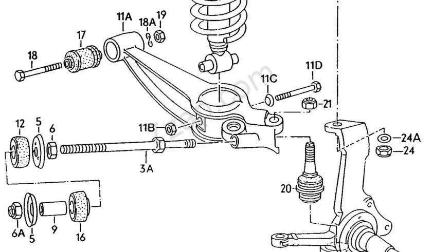 WV-251-407-097 Radius rod sleeve/ Tige de rayon, manchon