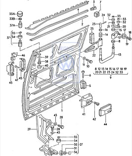 WV-N012-407-1 Circlip for Sliding Door Lower Roller - External / Cercle pour rouleau inférieur de porte coulissante&nbsp; 7x0.8mm - Vanagon