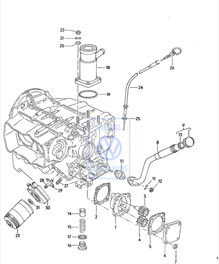 WV-021-115-421B Oil pressure spring/ Ressort de pression d’huile