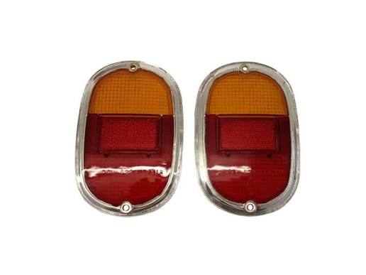 WV-211-945-241M-HE Pair Rear Lens Chrome Trim / Paire de Garniture Chromée de Lentille Arrière Hella