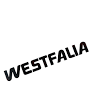 WV-255-070-732 Westfalia sticker. black. for Pop-Up roof. 45x6.5 cm / Autocollant poptop Westfalia noir