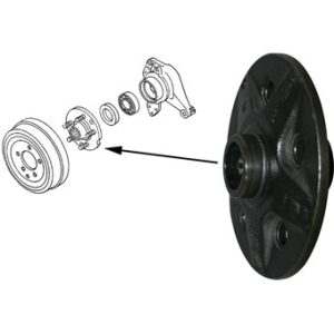 WV-211-501-619 Wheel hub for drum brake, rear, reconditioned