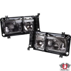 WV-255-941-045A Headlamp set, square, smoked, complete with projector and frame, LHD, with E-mark, left/right